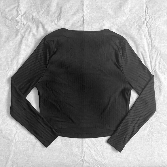 ASOS Fuller Bust Square Neck Long Sleeve RibKnit Crop Top - 14 - Picture 4 of 8